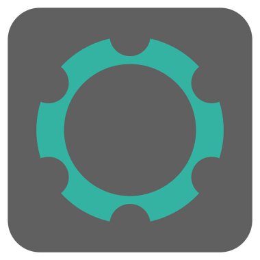 Dişli çark yuvarlak kare vektör simgesi