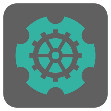 Gearwheel yuvarlak kare vektör simgesi