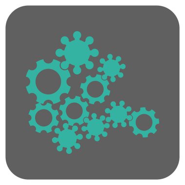 Mekanik vites yuvarlak kare vektör simgesi