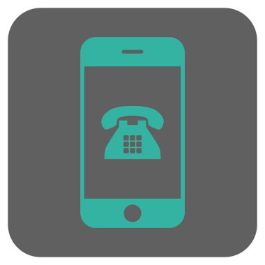 Cep telefonu yuvarlak kare vektör simgesi