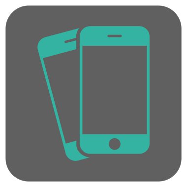 Cep telefonları yuvarlak kare vektör simgesi