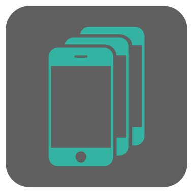 Cep telefonları yuvarlak kare vektör simgesi