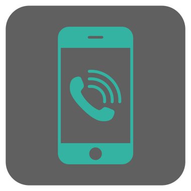 Smartphone telefon yuvarlak kare vektör simgesi
