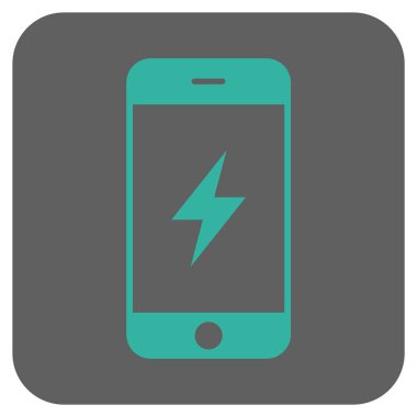 Smartphone elektrik kare vektör simge yuvarlak