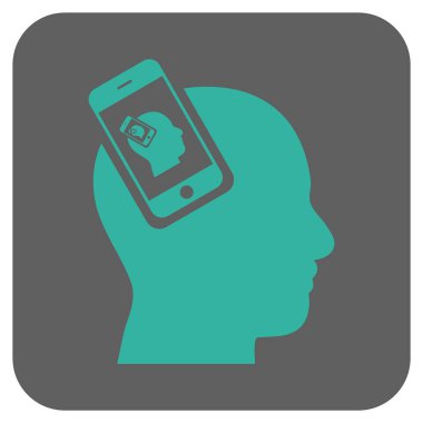 Smartphone kafa eklenti özyineleme yuvarlak kare vektör simgesi