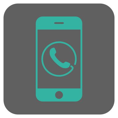 Smartphone telefon yuvarlak kare vektör simgesi