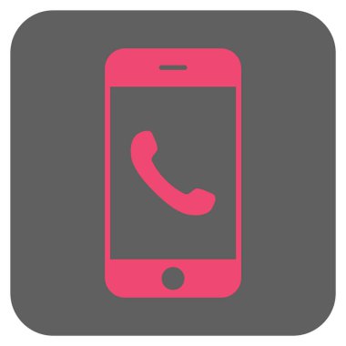 Cep telefonu yuvarlak kare vektör simgesi