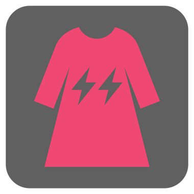 Elektrik enerji kız elbise yuvarlak kare vektör simgesi