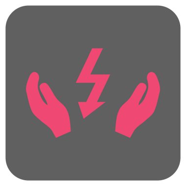 Elektrik Bakım el yuvarlatılmış kare vektör simgesi