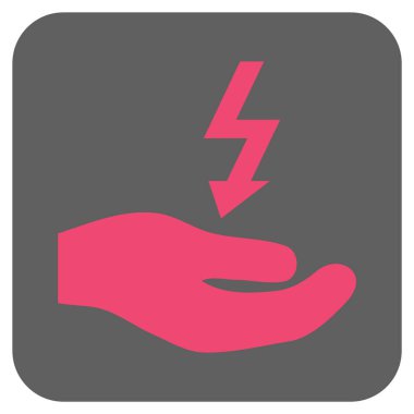 Elektrik kaynağı el yuvarlatılmış kare vektör simgesi