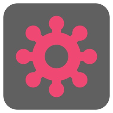 Mekanik dişli yuvarlak kare vektör simgesi