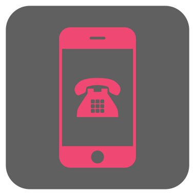 Cep telefonu yuvarlak kare vektör simgesi