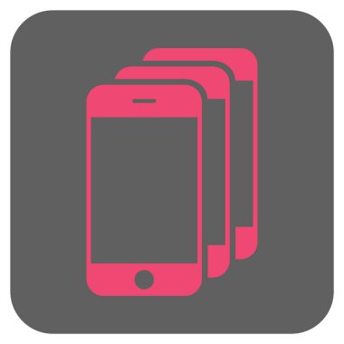 Cep telefonları yuvarlak kare vektör simgesi