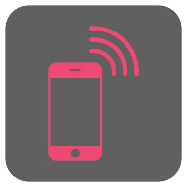 Smartphone telefon yuvarlak kare vektör simgesi