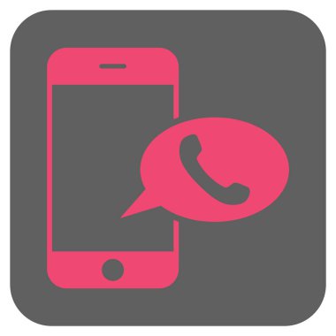 Smartphone telefon balon yuvarlak kare vektör simgesi