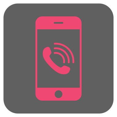 Smartphone telefon yuvarlak kare vektör simgesi