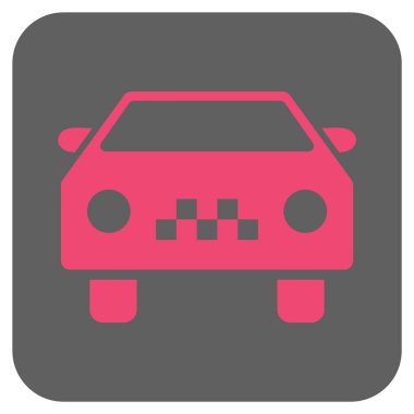 Taksi araba yuvarlak kare vektör simgesi