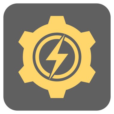 Elektrikli dişli yuvarlak kare vektör simgesi