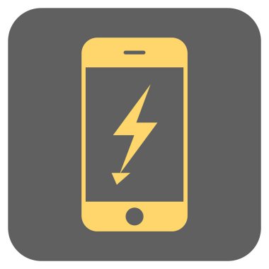 Elektrik cep telefonu yuvarlak kare vektör simgesi