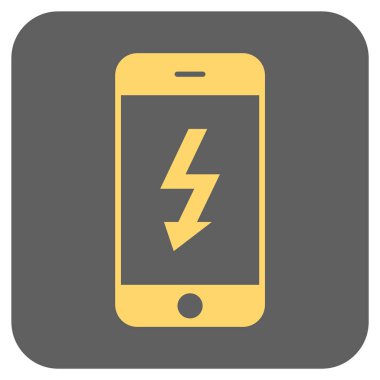 Elektrik Smartphone yuvarlak kare vektör simgesi