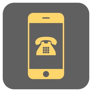 Cep telefonu yuvarlak kare vektör simgesi