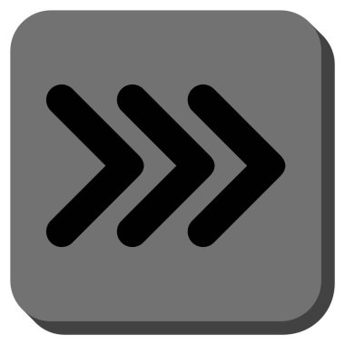 Üçlü ok ucu sağ yuvarlak kare vektör simgesi