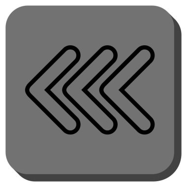 Üçlü işaretçisini sola yuvarlak kare vektör simgesi