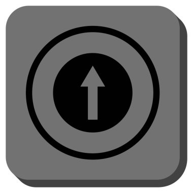 Yukarı yönlü ok yuvarlak kare vektör simgesi