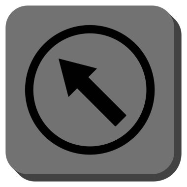 Yuvarlak yukarı-sol ok yuvarlak kare vektör simgesi