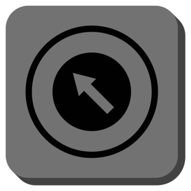 Yuvarlak yukarı-sol ok yuvarlak kare vektör simgesi