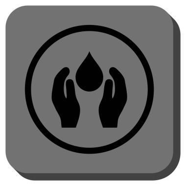 Su bakımı yuvarlak kare vektör simgesi