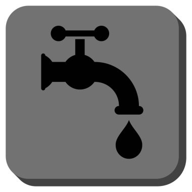 Musluk suyu yuvarlak kare vektör simgesi