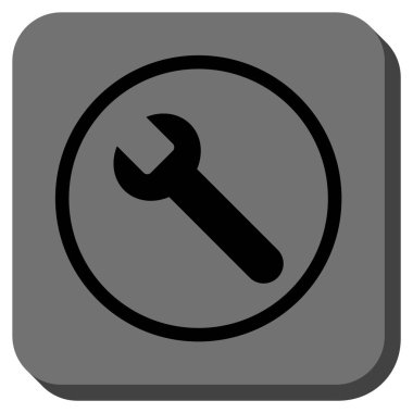 İngiliz anahtarı yuvarlatılmış kare vektör simgesi