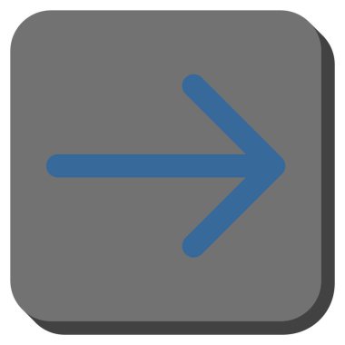 Ok sağ yuvarlak kare vektör simgesi