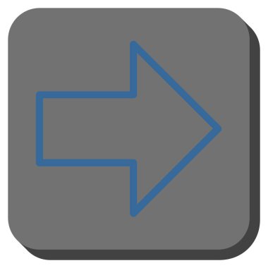 Ok sağ yuvarlak kare vektör simgesi