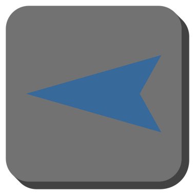 Ok ucu sol yuvarlak kare vektör simgesi