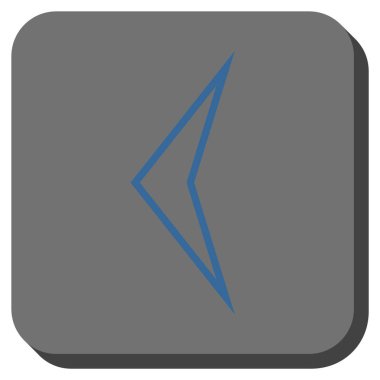 Ok ucu sol yuvarlak kare vektör simgesi