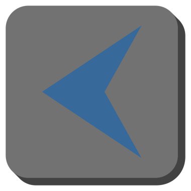 Ok ucu sol yuvarlak kare vektör simgesi