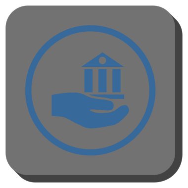 Banka hizmet yuvarlak kare vektör simgesi