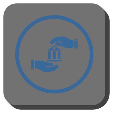 Banka hizmet yuvarlak kare vektör simgesi