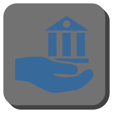 Banka hizmet yuvarlak kare vektör simgesi