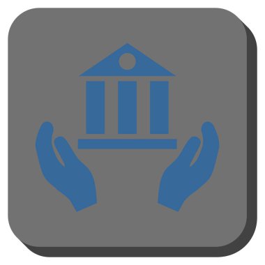 Banka hizmet yuvarlak kare vektör simgesi