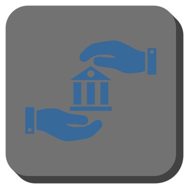 Banka hizmet yuvarlak kare vektör simgesi