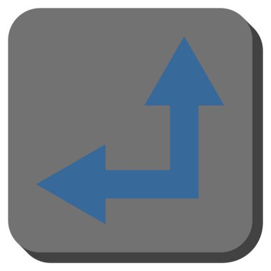 Bifurkasyon ok sol kadar kare vektör simge yuvarlak