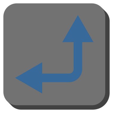 Bifurkasyon ok sol kadar kare vektör simge yuvarlak