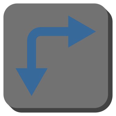 Şu yuvarlak kare vektör simgesi aşağı çatallanma ok