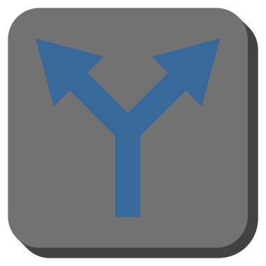 Yuvarlatılmış Kare vektör simge yukarı çatallanma ok