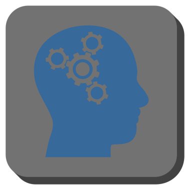 Beyin mekaniği yuvarlak kare vektör simgesi