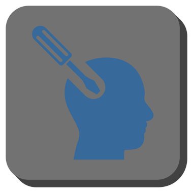 Beyin aracı kare vektör simge yuvarlak