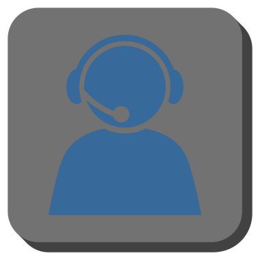 Çağrı Merkezi operatörü yuvarlak kare vektör simgesi